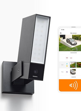 Netatmo Caméra de Surveillance Extérieure Intelligente avec Sirène 105dB, WiFi, Eclairage Intégré 12W, Détection des Mouvements, Vision Nocturne, Vidéo HD, Stockage Local, Aucun Abonnement, NOC-S-AMZ - DemoStore®